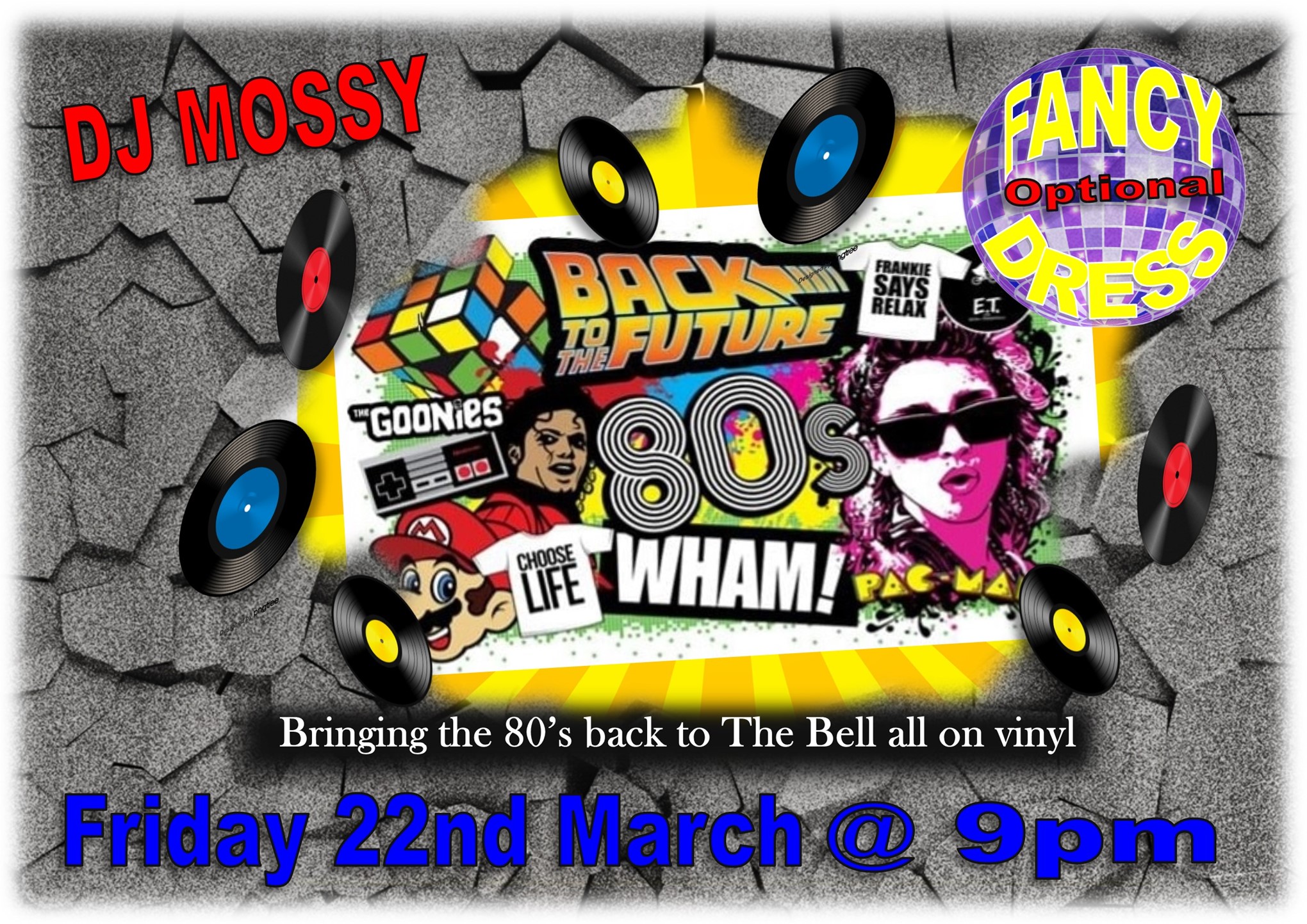 DJ Mossy's 80's Party Night on Vinyl