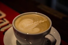 Freshly ground, fair trade Italian roasted coffee